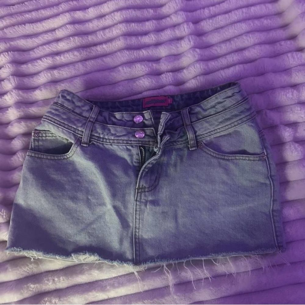 Edikted Blue Denim Skirt